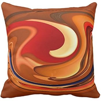 Emvency Throw Pillow Cover Accent Funky Abstract Burnt Orange Fall Decorative Pillow Case Home Decor Square 20 x 20 Inch Pillowcase