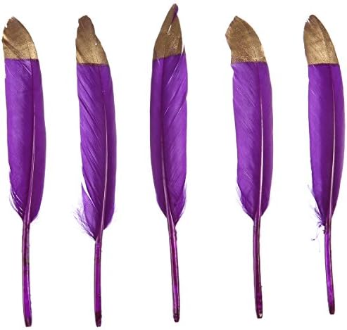 WAKEACE 20pcs/pieces Goose Feather Simulation Gold 4-6 Inches / 10-15 Cm In Bulk for Craft Party Decoration DIY wedding Goose Feathers