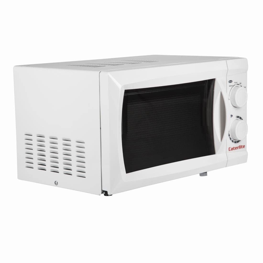 Caterlite Compact Microwave Oven 700W Steel 6 Power Levels Kitchen Cooker