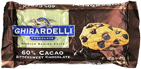 Ghirardelli Chocolate Baking Chips, Bittersweet Chocolate, 10 oz.,(Pack of 6) - Box of 3