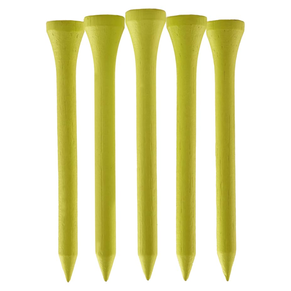 1000 Pcs Yellow 70mm 2 3/4" Bamboo Golf Tees Eco Friendly & Sustainable Strong Bamboo
