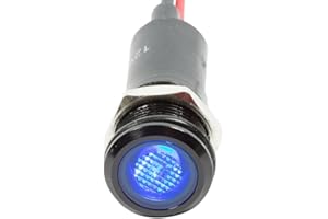 Alpinetech PLB12M 12mm 1/2" 12V DC LED Metal Signal Indicator Pilot Dash Light (Blue)