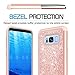 LeYi Compatible with Samsung Galaxy S8 Case with 3D PET Screen Protector [2 Pack] for Girls Women, Glitter Bling Dual Layer Hybrid Heavy Duty Phone Case for Samsung Galaxy S8 TP Rose Gold