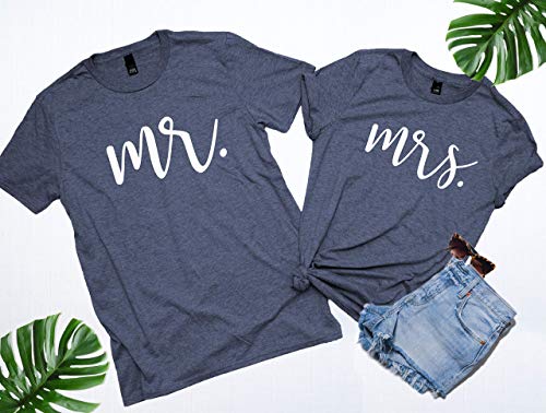 Mr and Mrs, Mr and Mrs shirts, Honeymoon Shirts, Mrs and Mr, Mr and Mrs Shirts, Newlywed Shirts, Just Married, Wedding Shirts. NEW