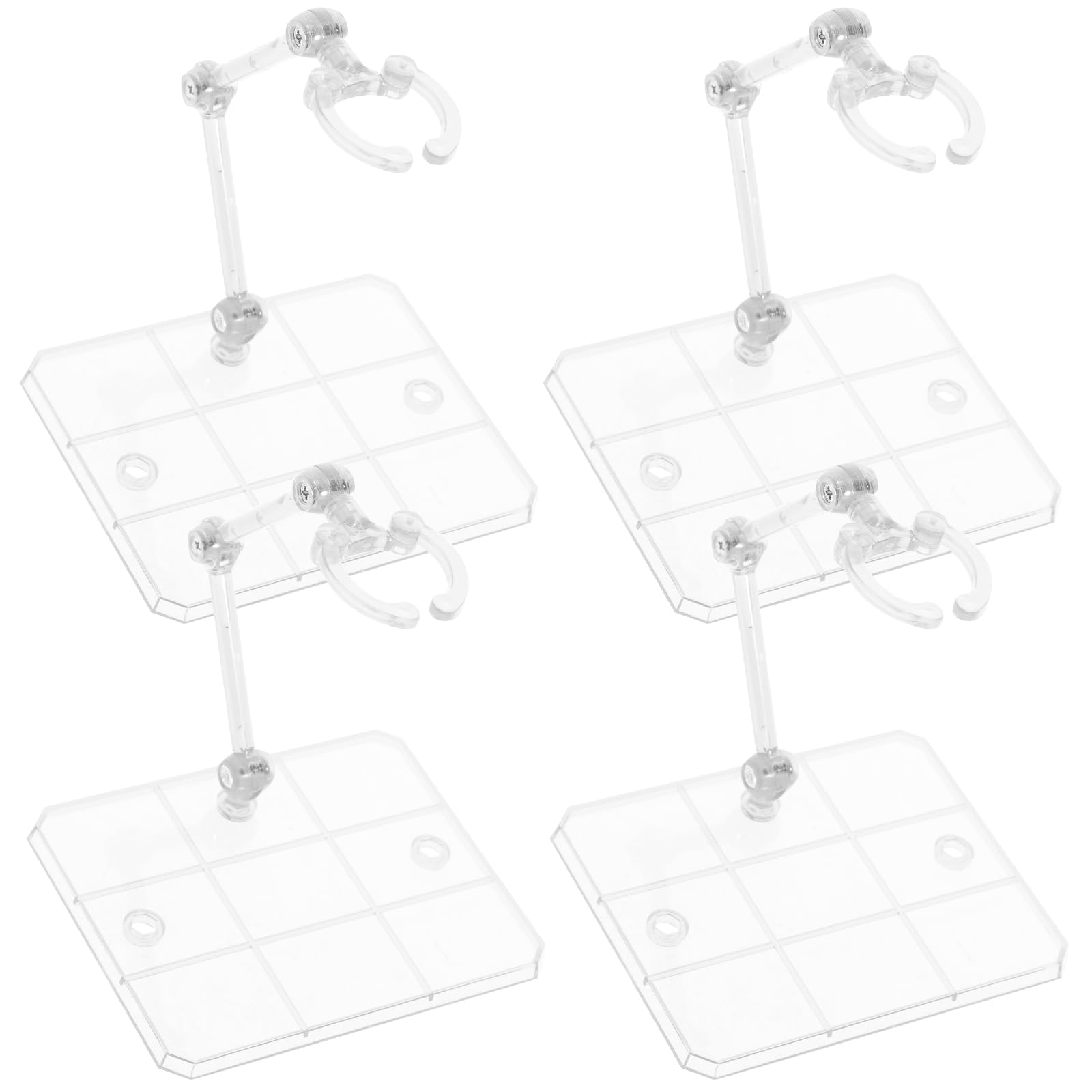 TOYANDONA 4pcs Action Figure Stand Transparent Adjustable Action Figure Display Holder Base Model Support Stand Doll Model Support