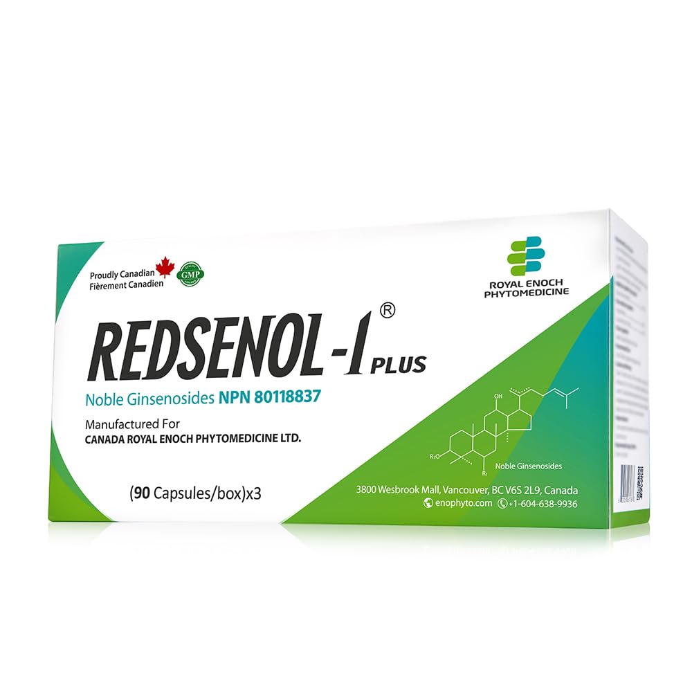 REDSENOL-1 Plus Highly Concentrated Ginseng Extract-Proprietary Formula with 20% Rare Noble Ginsenosides (Rg3, Rg5, Rh2 Supplement)-More Potent Than Traditional Red Ginseng Supplement-3 Boxes