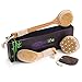 Dry Brushing Body Brush Set - Large Set: Bamboo - Natural Boar Bristle Dry Body Brushes Best for Cellulite and Lymphatic Flow, Dry Skin Exfoliation, Detox, Pumice Stone Gift, How To Guide