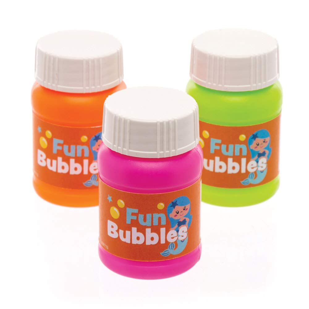 Baker Ross AW713 Magical Mermaid Blowing Bubbles (Pack of 8) Perfect for Party Bag Fillers and Favours