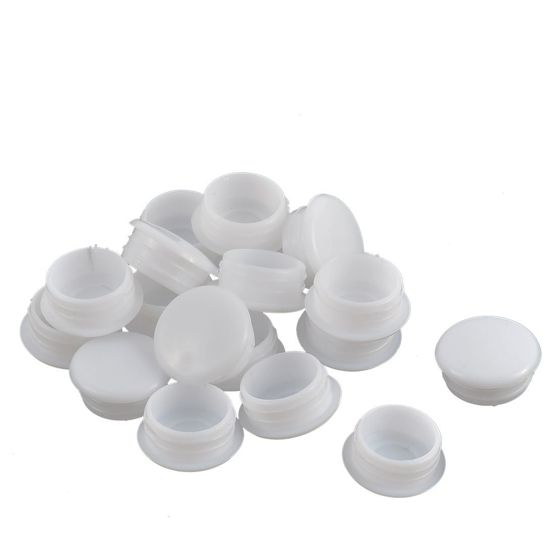 Sourcingmap Plastic Home Round Flush Mount Cable Connector Hole Stoppers Covers 15mm 16pcs White