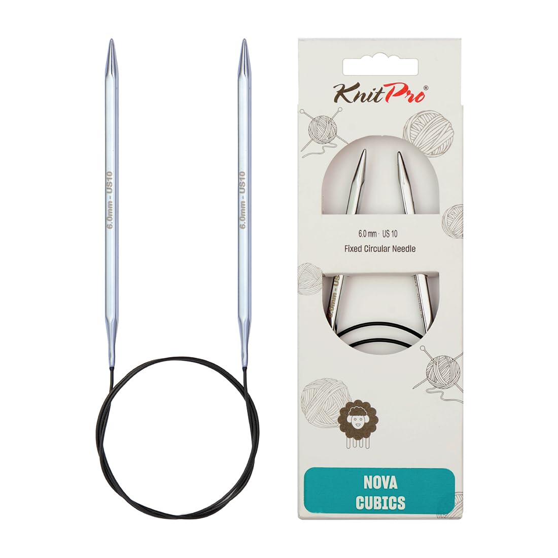 KnitPro Nova Cubics Fixed Circular Needles 24" (60cm) | 6.00mm — image 1