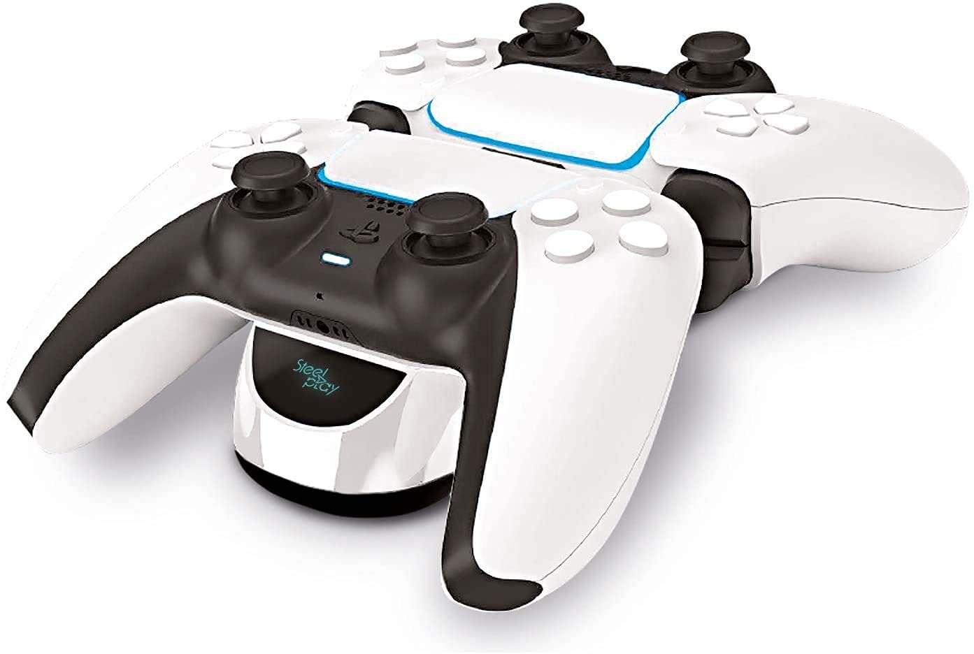 Steelplay - PS5 Ladestation, PS5 Controller Ladestation mit zwei USB-Ports , PS5 Ladestation Controller Stand für DualSense Wireless Controller - weiß