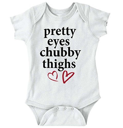 Pretty Eyes Chubby Thighs Cute Funny Infant Flirt Hearts Baby Onesie Bodysuit