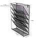 Executive Office Solutions Mesh Wall Mounted Hanging Document & File Organizer - 5 Compartment Vertical Magazine Rack & Mail Sorter/Holder Tray - Black (WF-1)