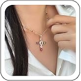 Zeshimb Gold Cross Necklace for Women Diamond Crystal Cross Pendant Necklace Cube Crystal Beads Satellite Chain Necklace Dainty Cross Religious Necklace Y2k Jewelry