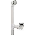 Westbrass 493244H-05 Illusionary 12"/4" Schedule 40 PVC Waste & Overflow Tip-Toe Bath Drain, Polished Nickel
