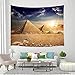 JAWO Egypt Travel Tapestry Wall Hanging, Egyptian Pyramids History in Desert and Flying Eagle Bird Nature Sunshine, Home Decor Tapestries Wall Blanket for Living Room Bedroom Dorm 60X40 Inches