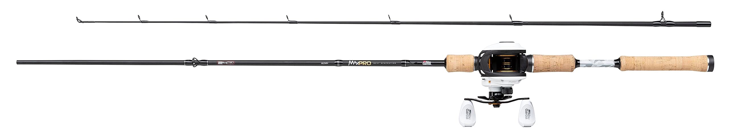 Abu Garcia MAX Pro Casting Combo; 1.98 m | 10-40g, Rod and Reel Set, Baitcast Combos, Predator Lure Fishing for Pike/Perch/Zander, Unisex, White, Freshwater and Saltwater