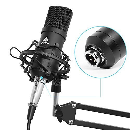 Maono AUA03 Condenser Microphone Kit Podcast Mic with Boom Arm