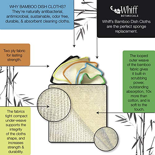 Whiff-Bamboo-Dishcloths-Kitchen-Cloths-Sustainable-Scrubbing-Power-Naturally-Hygienic-Washable-Absorbent-Durable-Reusable-Cleaning-Essentical-Dish-Rags-Replace-Your-Sponge-BDC6X7inch