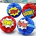 WEEPA Superhero Decorations Superhero Honeycomb Centerpieces Superhero Hanging Paper Honeycomb Ball Decorations Party, 4 Pack