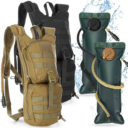 Liliful 2 Set Tactical Hydration Backpack with 3l TPU Water Bladder ...