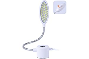 WEFTNOM Sewing Machine Light with Rotation and Dimmable, Portable Work Light with Flexible Gooseneck and Magnetic Mount Base for Janome, Singer, Brother, Drill Presses, Desks, Craft Projects, and Workbenches