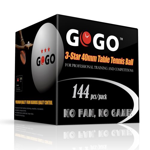 GOGO 144 Pieces 3-Star Ping Pong Balls Premium 40mm Seamless Table Tennis Balls-Orange
