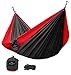 YAKOUTFITTERS Hammock for Camping - Single & Double Hammock Portable Gear for The Outdoors Backpacking Survival, Travel, Indoors Sleeping Strong Parachute Nylon Hammocks