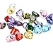 24PCS Crystal Glass Zircon Heart 5MM Birthstones Floating Charms Bulk for Living Memory Locket Pendant Necklace (Heart)