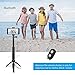 5-in-1 Selfie Stick 44 Inch, Hcomine Professional Extendable Tripod Stand for Smartphone/GoPro Cameras/DSLR Cameras with Removable Wireless Bluetooth Remote for Apple, Android (Black)