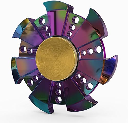 InfiSpin Fidget Spinner, Metal Wheel Spinner [Easy Flick &amp; Spin] Prime EDC Focus + Stress Relief Toy | High Speed Bearings for 4+ Minutes of Spinning|Smooth, Quiet &amp; Fast [Rainbow Wheel]