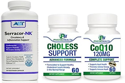 Platinum Heart Health Combo Package - SERRACOR-NK, Co-Q10 100mg and CHOLESS SUPPORT