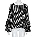 Fashion Women's Blouse Bell Sleeve Loose Polka Dot Shirt Ladies Casual Tops by TOPUNDER