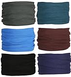 KALILY 6PCS Headband Bandana - Versatile 12-in-1 Sports & Casual Headwear –Multifunctional Seamless Neck Gaiter, Headwrap, Balaclava, Helmet Liner, Face Mask for Camping, Running, Cycling, Fishing etc