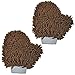 My Doggy Place - Microfiber Car Wash Mitt or Dog Towel - Super Absorbent Microfiber Towel - Dog Bathing Supplies - Quick Dry Shammy Towel Glove - Washer and Dryer Safe - Brown - 2 Ct