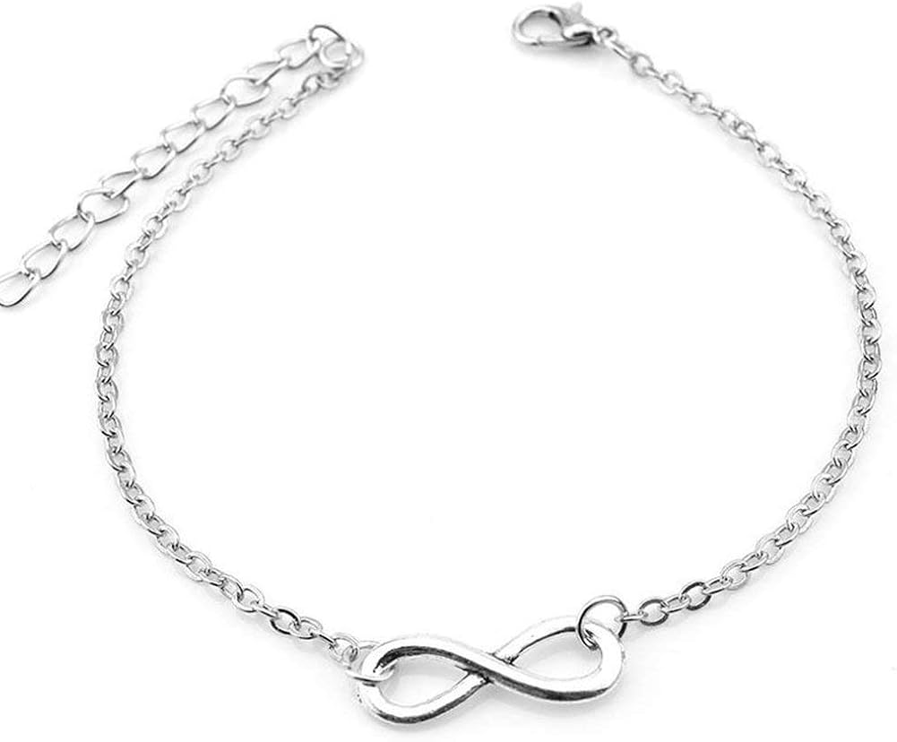 N-B Fußkettchen Kette Frauen Glück 8 Anhänger Knöchel Armband Barfuß Sandale Mädchen Fuß Schmuck ...