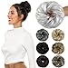 Rose bud Messy Bun Hair Pieces For Women Hair Bun Extension Updo Curly Messy Bun Scrunchie
