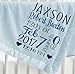 Kids-Pillowcases-By-Stockingfactory Personalized Baby Blankets for Boys (30x40, Blue Micro Plush Fleece Satin Edge Trim) Custom with Baby's Name for Newborn Baby Christening Baptism