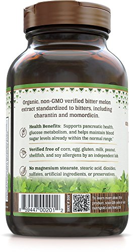 Nutrigold Organic Bitter Melon Gold, 500 Mg, 90 Organic Capsules