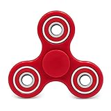 AyoGu TRI Fidget Spinner Hand Spinner Ultra Durable High Speed Rotate ADD ADHD Focus Toy (Red & siver)