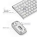 Seenda Ultra Slim Low Profile Rechargeable Wireless Keyboard and Mouse Combo with Number Pad for Windows Devices, Silver