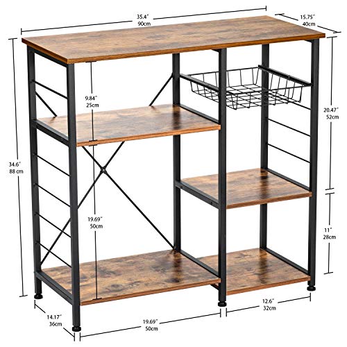 image for IRONCK Industrial Kitchen Baker's Rack, Kitchen Island Utility Storage