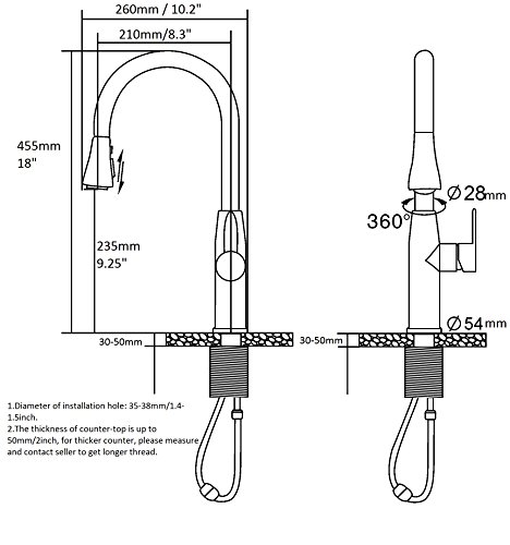 New Kitchen Faucet Brushed Nickel with Pull Out Sprayer Delle Rosa Single High Handle Located Pre-rinse Kitchen Sink Faucet - Thumbnail 5
