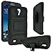 Samsung Galaxy Mega 1st Gen Case, Customerfirst, Rugged Impact Armor Hybrid Kickstand Cover with Belt Clip Holster Case for Samsung Galaxy Mega 1st Gen 6.3 + 1 Emoji Keychain (Simply Black)