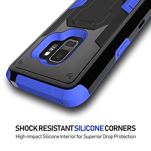 MINITURTLE Case Compatible w/ Clip Case for Samsung Galaxy S9 Case w/ Stand [MAX DEFENSE BLUE SERIES for Galaxy S9 SMG960] Hybrid Shell & Silicone Case for Galaxy S9 w/ Clip 02 Baseball - Thumbnail 2