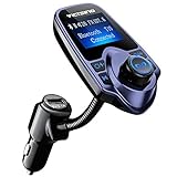 VicTsing Wireless In-Car Bluetooth FM Transmitter Radio Adapter Car Kit Supports Micro SD Card USB Car Charger With 1.44 Inch Display - Blue