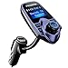 VicTsing Bluetooth FM Transmitter, Wireless In-Car Radio Transmitter Adapter /w USB Car Charger AUX Input 1.44 Inch Display TF Card Slot - Blue