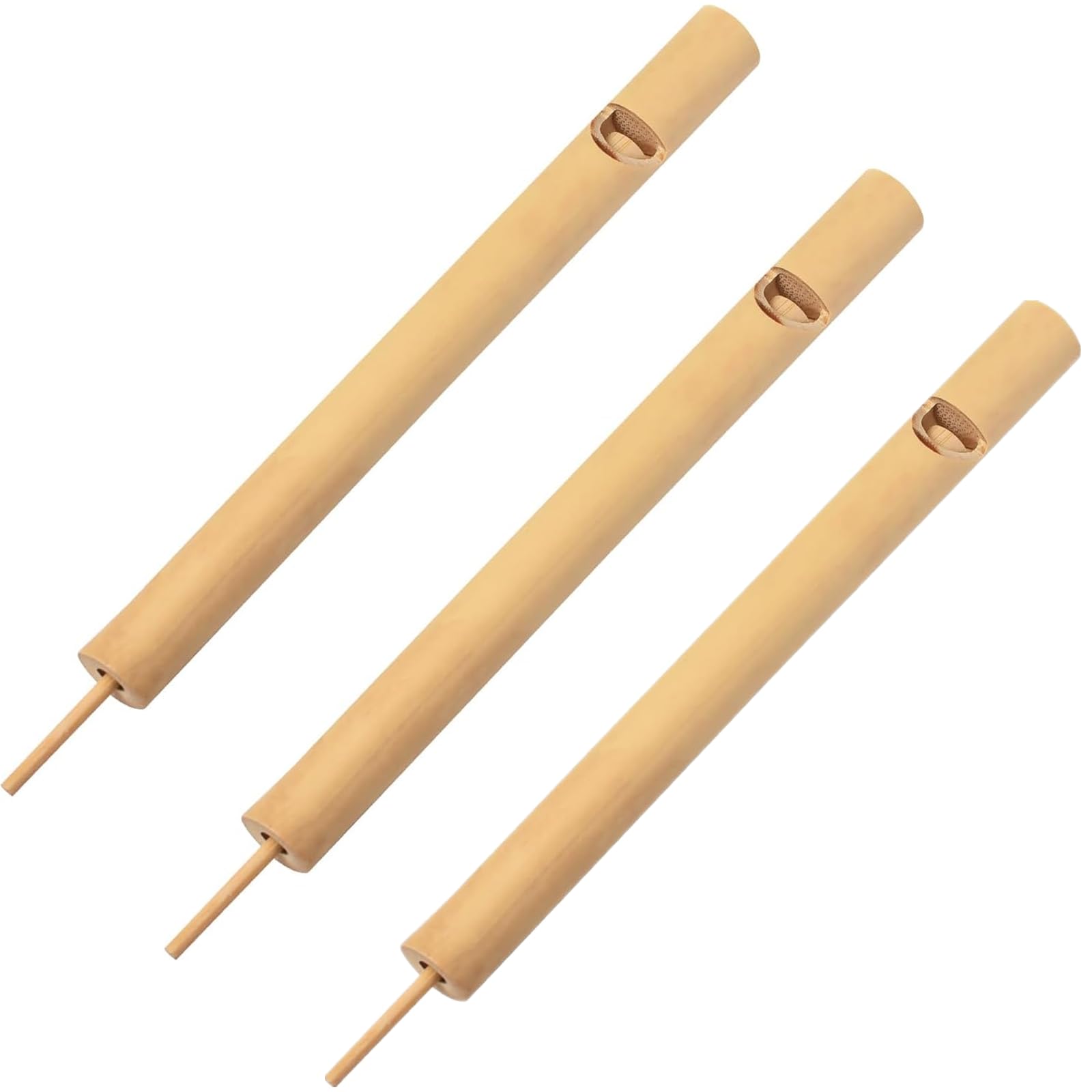 MIEIEDU 3 Pcs Bamboo Slide Whistles, Creative Bird Whistle Penny Whistle Flute Swanee Whistles Long Flute Simulated Bird Call Musical Instrument for Man and Woman