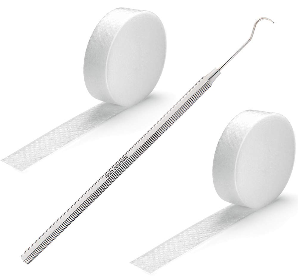 Kosmetex 2 x tamponade for toenails and the nail fold, 1 x cotton hook for tamponating the toe nail, set 1