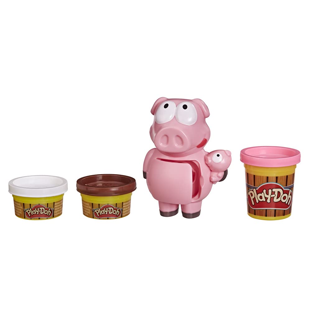 Play-Doh Animal Crew Small Piggy Mini Playset Farm Playset for Children from 3 Years with 3 Colours